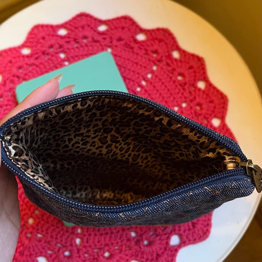 Quilted Denim & Tan Handmade Natalia Kindle Sleeve