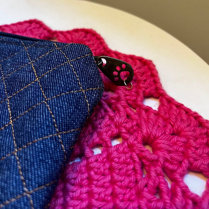 Quilted Denim & Tan Handmade Natalia Kindle Sleeve